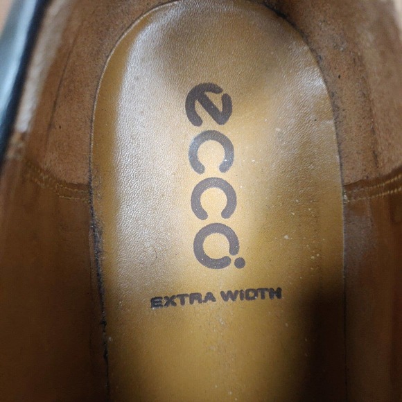 Ecco Men\'s Oxfords Dress Shoes Size 10 Extra Wide Black Leather Lace-up.